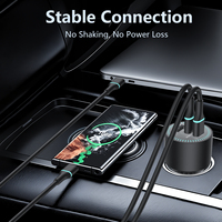 Chargeur de voiture USB C Premium 200W, double port PD Type C 100W, adaptateur allume-cigare à charge rapide USB avec indicateur LED