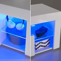 Plateau blanc de service TV de 5 pouces, planche basse, Table TV, meuble pour salon, Cordoba en bois avec portes, grand élément d'étagère