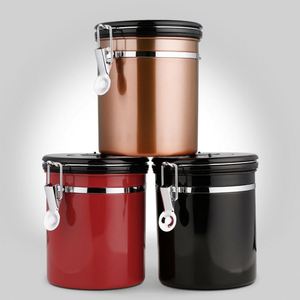 สินค้าใหม่ราคาถูก กล่องเก็บเมล็ดกาแฟสแตนเลสอเนกประสงค์ ปิดสนิท เก็บรักษาความสด - Product Image 2