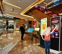 Écran d'affichage publicitaire intelligent sur pied de 55 pouces, lecteur LCD, panneau interactif, écrans tactiles, IP65, système d'exploitation Android, numérique