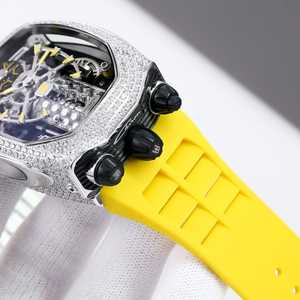 Reloj de Lujo JAOCB Bugatti, con Incrustaciones de Diamantes, para Hombre, Estilo Ejecutivo, Resistente al Agua, de Acero Inoxidable, con Cristal de Zafiro y Correa de Caucho - Product Image 2