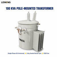 Transformateur monophasé monté sur poteau LEINENG, enroulement personnalisé, 50Hz 60Hz 11kV 12.47kV 240V 480V, cuivre aluminium