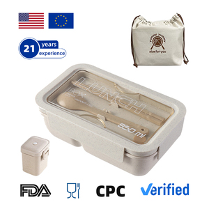 Boîte à lunch biodégradable en paille de blé avec <span class=keywords><strong>sac</strong></span> Tiffin <span class=keywords><strong>sac</strong></span> à lunch scolaire ensemble de boîtes à lunch <span class=keywords><strong>Bento</strong></span> pour enfants Vente en gros - Product Image 2