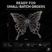 Transferts de strass de qualité supérieure, motif papillon en cristal AB DMC de haute qualité, technique de pose à chaud