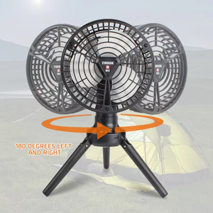 Ventilateur de camping rechargeable 10400 mAh, pliable, avec trépied, oscillant, lumière LED, moteur sans balais, faible bruit, 3 vitesses, lanterne suspendue pour tente - Product Image 6
