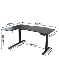 Bureau de studio en forme d'aile, table réglable en hauteur, bureau de jeu électrique à levage électrique