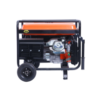 Generador Portátil de Gasolina con Arranque Eléctrico de Cable de Cobre Personalizado, 5KW 5.5KW 5000W 5500W, con Ruedas, Energía de Respaldo