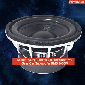 Subwoofer de voiture 12'' 4+4 Ohms, haut-parleur de basses de compétition, 1000W RMS, robuste, 2000W de crête SPL - Product Image 2