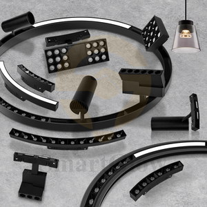 Profilé de plafond tendu courbé, rond, demi-rond, profilé en aluminium tendu, rail magnétique encastré pour éclairage suspendu - Product Image 6