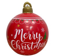 Boule de Noël gonflable de 60 cm en PVC, décoration de Noël géante pour l'extérieur, avec impression de bonhomme de neige et de renne, ornement suspendu