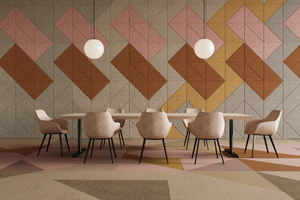 Dalles acoustiques en feutre PET Dejun Custom Design aux couleurs contrastées, insonorisantes, isolantes acoustiquement, décoratives, pour murs et plafonds. - Product Image 5