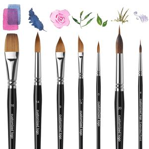 Индивидуальный логотип Премиум качества 7 Размер Профессиональный набор кистей для художника кисти собули акварельные кисти натуральные кисти для волос - Product Image 4