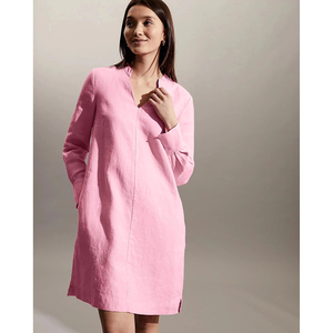 Abito lungo da donna personalizzato a manica corta in lino semplice Flowy modesto da lavoro abiti <span class=keywords><strong>lunghi</strong></span> Casual - Product Image 5