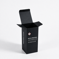 Boîtes d'emballage en papier noir, carton pliable haut avec fond auto-scellant, impression blanche pour emballage de parfums, option de forme personnalisée
