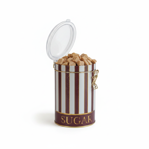 Kontensan Vintage Circus Elegance 1.1L Round Metal Food Storage <b>Container</b> Wire Clasp Transparent Lid 105x150mm Model ER1178J - Product Image 2