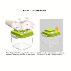 Vacare Reutilizable Potente Cocina de alto rendimiento Sellado al vacío Ecológico Contenedor de almacenamiento de alimentos encajable Juego de 3 piezas - Product Image 5