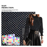 Tissu en maille côtelée lurex polyester spandex extensible à pois circulaires métalliques dorés lurex pour vêtements de filles en gros