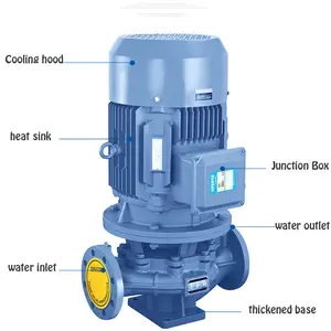 مضخة مياه كهربائية طرد مركزي من مرحلة واحدة بمحرك مستقيم عمودي من سلسلة ISG عالية الجودة
