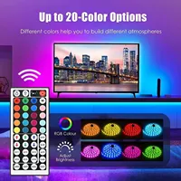 Bande LED RGB SMD2835 de 5 mètres, 54 LED, DC12V, IP44, contrôle par application avec télécommande, vente en gros