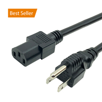 โรงงานโดยตรง UL อนุมัติอเมริกัน3ขาเขี้ยวเสียบสายสหรัฐอเมริกา3Pin 10A/13A/15A AC สายไฟตะกั่วไฟฟ้า IEC C13สายไฟสหรัฐ