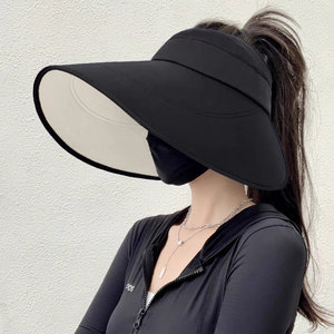 Women's Wide Brim Sun Hat Black Beige Gray Pink UV Protection Outdoor <b>Hiking</b> Beach Vacation <b>Cap</b> - Product Image 1