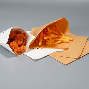 Sac en papier triangulaire imprimé sur mesure pour sandwich, sac en papier en forme de L, manchon de sac en papier, sac en papier à deux côtés ouverts - Product Image 1