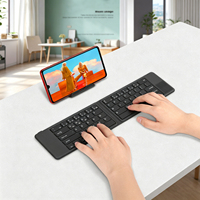 Teclado Ergonómico Plegable con Diseño Coreano, Inalámbrico y Portátil con Panel Táctil para Teléfono Móvil, Tableta y Computadora Portátil