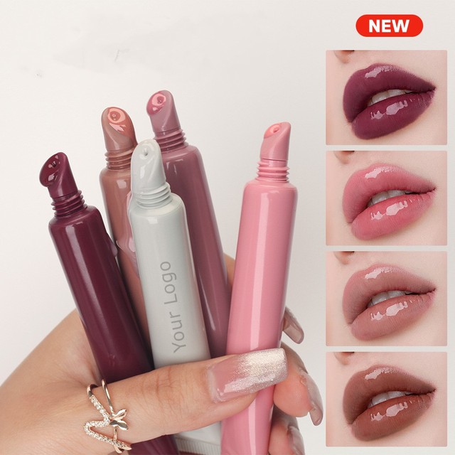 High-Shine 10ml Lip Oil Volumizing Pink Tube Private Label Polypeptide Lip Moisturizing Balm Deep Nourishment Tinted Lip Gloss