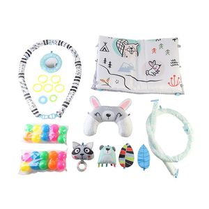 Tapis de jeu souple pliable 4 en 1 avec 20 pièces Ocean Ball Early Educational Infant Fitness Rack Baby Play Mat - Product Image 6