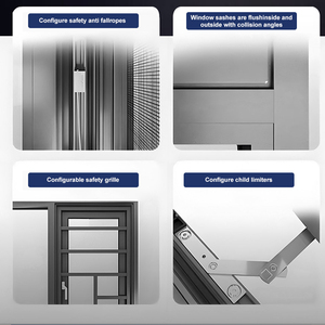 Jendela Kusen Vinyl PVC Kustom Pabrik, Kedap Suara, Rumah Modern, Kaca Tempered, Jendela UPVC Casement - Product Image 6