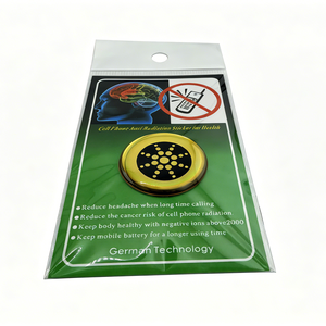 Autocollants <span class=keywords><strong>anti</strong></span>-radiation pour téléphone portable, en or et argent, ronds, 28 mm, vente en gros promotionnelle, réduction des radiations - Product Image 6