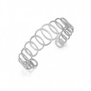 Amy Amy Fashion <b>Bangle</b> Cuff <b>Bracelet</b> <b>Silver</b> Plated Alloy Women's Jewelry PE1156 Trendy Gift - Product Image 5