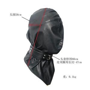 หน้ากากทาสหนัง SM แบบเต็มหน้าหน้ากากมีรูจมูกคอพันธนาการผู้ใหญ่เซ็กซ์ทอย - Product Image 3