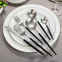 Juego de cubiertos de lujo para bodas AOOSY, cubiertos plateados, negros y dorados para restaurantes y hoteles