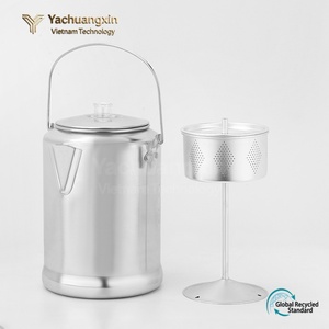 Camping American style coffee pot, outdoor aluminum coffee pot, coffee extraction drip pot, 20 <b>cup</b> <b>steaming</b> coffee pot - Product Image 5