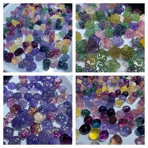 Vente en gros de beauté naturelle Fluorite petits accessoires GemsStone CABS & CUTTING Handiwork Ring Diy - Product Image 3