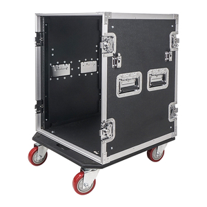Contrachapado reforzado con aluminio de 21 "y esquinas metálicas 14U Space <span class=keywords><strong>PA</strong></span>/DJ Rack Flight Case Road Flight Case - Product Image 3