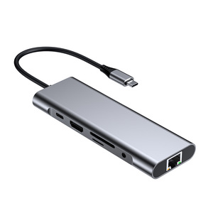 <span class=keywords><strong>9</strong></span> trong 1 USB C <span class=keywords><strong>HUB</strong></span> cho MacBook Pro PD 3.0 3USB RJ45 <span class=keywords><strong>Ethernet</strong></span> 1000m âm thanh SD/TF Loại C Dock trong kho - Product Image 1