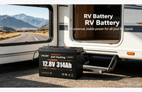 Batterie au lithium LiFePO4 auto-chauffante Enlzh 12,8 V 314 Ah, 4000+ cycles, pour stockage solaire, télécommunications et systèmes hors réseau