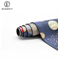 Tapis de yoga pour enfants à motif planète fantastique, tapis de yoga écologique en caoutchouc naturel biologique pour enfants, tapis de danse