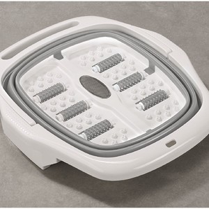 Portable Foldable Foot Bath Tub With Massage Rollers Red And Gray For Home Use - Product Image 4
