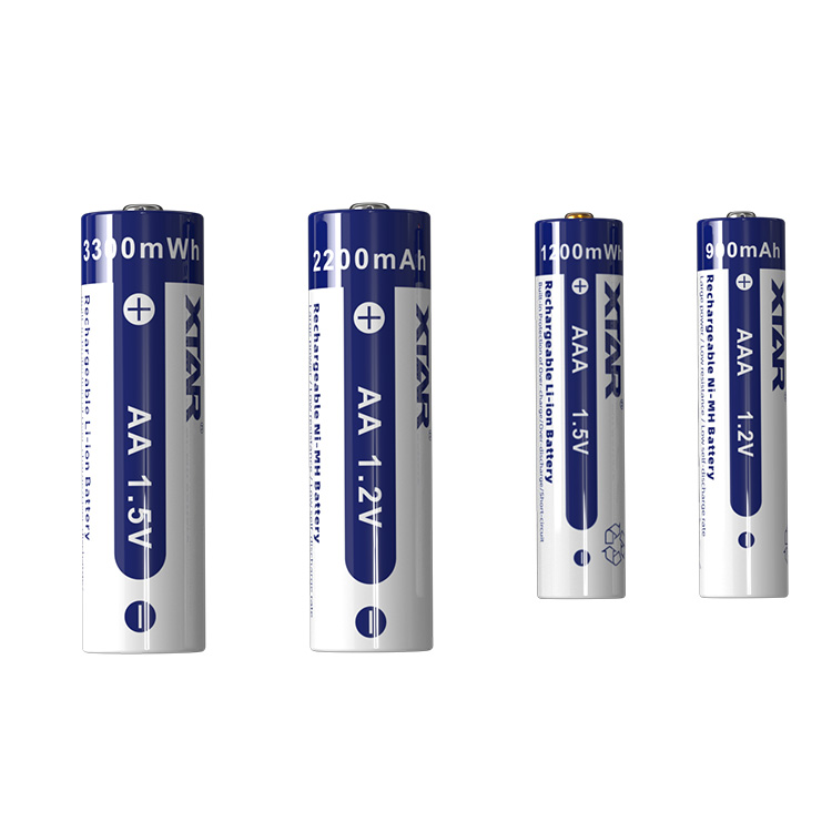 XTAR Li ion pile перезаряжаемые aaa 1,5 v avec chargeur литий-ионные 1,5 v aa и aaa аккумуляторные батареи с зарядным устройством