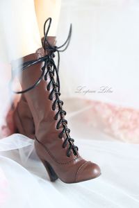 Bottes longues à talons hauts de 16 pouces personnalisables en usine, chaussures pour poupées BJD/DD, jouet éducatif, mini-jouets de dessin animé DIY, <span class=keywords><strong>cuir</strong></span> verni PU - Product Image 6