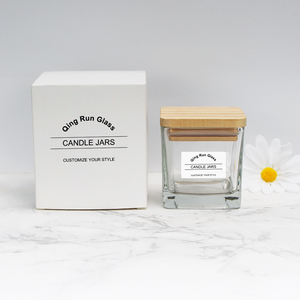 <span class=keywords><strong>Portacandele</strong></span> in <span class=keywords><strong>Vetro</strong></span> Quadrato Personalizzato da 10oz, Barattolo Vuoto di Lusso Riciclabile per Regali e Bomboniere di Natale, Pasqua e Matrimonio - Product Image 4