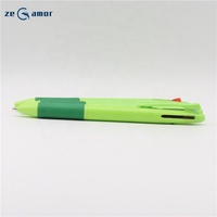 Stylos à bille multicolores 3-en-1 Zeamor de haute qualité en plastique pour le sport, encre verte, logo personnalisé, échantillons gratuits pour usage promotionnel