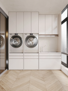 <span class=keywords><strong>Mueble</strong></span> de Baño Blanco Personalizado para Balcón, Impermeable, con Lavabo, Moderno y Sencillo, de Acero Inoxidable, con <span class=keywords><strong>Lavadora</strong></span> - Product Image 6