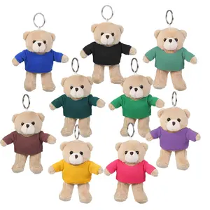 10cm Color Brown Bear Design Key Chain Soft Plush Toy Custom Logo Mini Soft Teddy Bear Plush Stuffed Toy