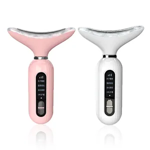 Máquina Ems de microcorriente para estiramiento de cuello y cara, dispositivo de belleza facial antiarrugas con vibración de calor