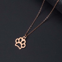 Offres Spéciales femmes nouveau collier pendentif patte de chien chat en acier inoxydable poli miroir OEM