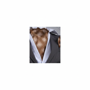 Ensemble de foulards et de mouchoirs en tissu à motifs abstraits à pois marron pour hommes, taille unique, fabriqué en Turquie - Product Image 2